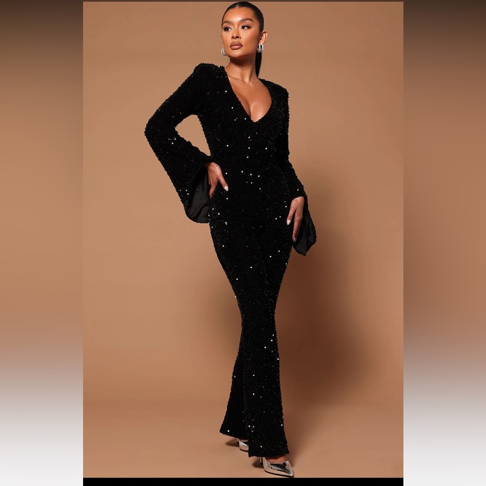 Fashion Nova Reina Sequin jumpsuit